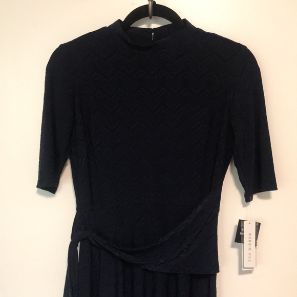 NEW Robbie Bee Navy Fit + Flare Dress. PM - Picture 5 of 10
